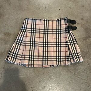 BURBERRY Wool Pleated Mini Skirt - Kilt Like Style
